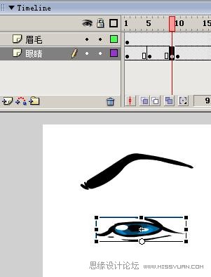 Flash制作卡通人物眨眼動(dòng)畫(huà)的方法,PS教程,思緣教程網(wǎng)