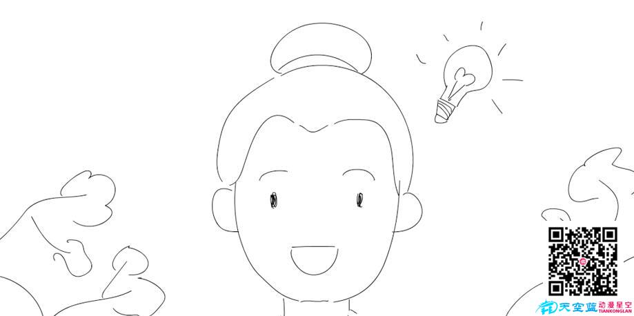 表情變化，開心的說話，邊上出現(xiàn)一個燈泡表示想到辦法.jpg