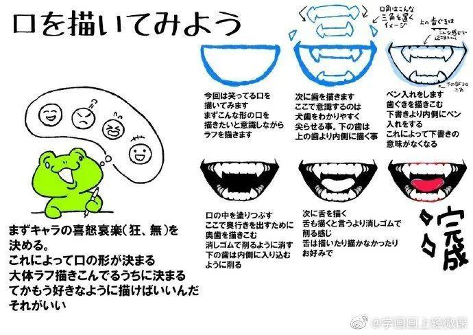 手繪動(dòng)漫設(shè)計(jì)嘴巴、舌頭，畫法分享