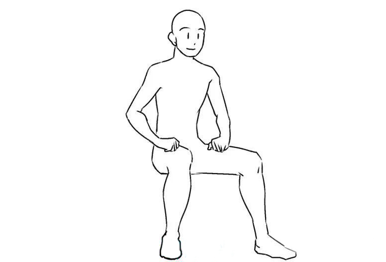 男性坐在椅子上時，肘部外張，膝蓋張開.jpg