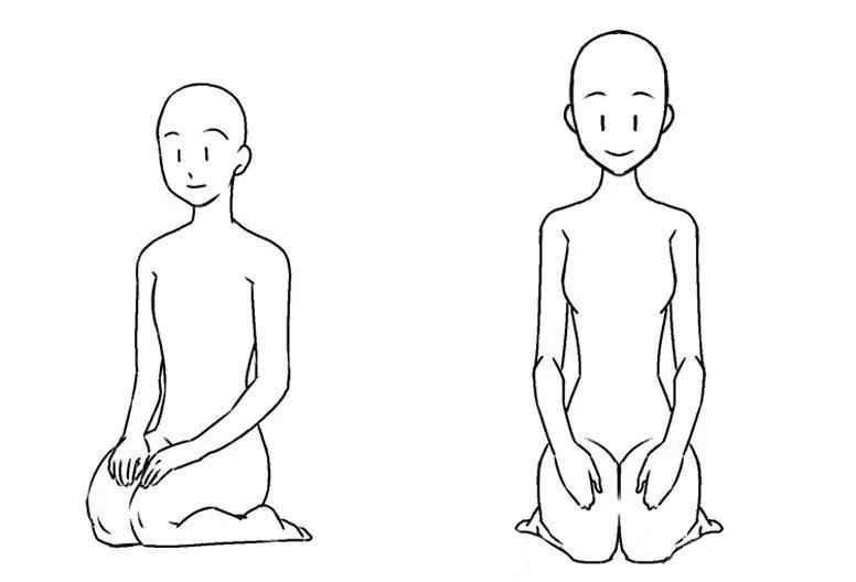 女性，跪坐時，肘部更靠近身體.jpg