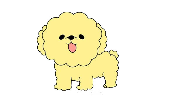 黃色泰迪犬簡筆畫畫法步驟圖片