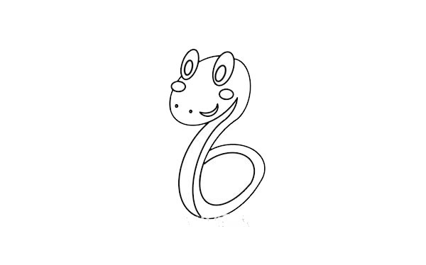卡通小綠蛇簡(jiǎn)筆畫(huà)步驟圖解教程 卡通小綠蛇簡(jiǎn)筆畫(huà)步驟圖解教程