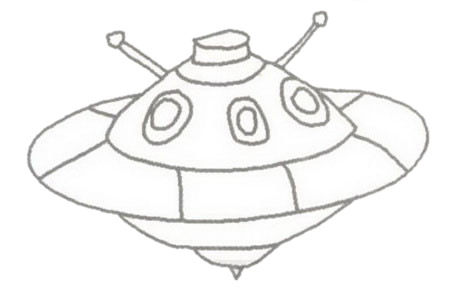 飛碟簡(jiǎn)筆畫 UFO飛碟簡(jiǎn)筆畫圖片