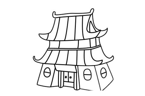 寺廟簡筆畫 寺廟簡筆畫圖片