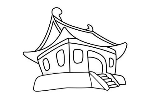 寺廟簡筆畫 寺廟簡筆畫圖片