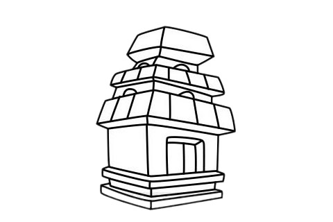 寺廟簡筆畫 寺廟簡筆畫圖片