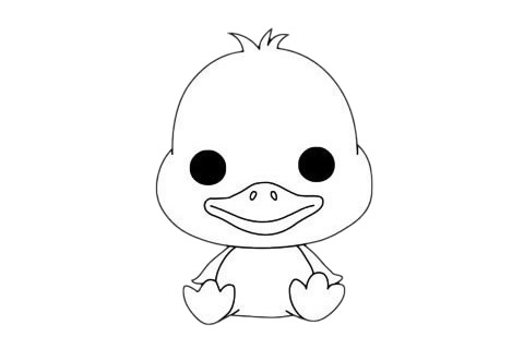 小鴨子簡(jiǎn)筆畫(huà)圖片