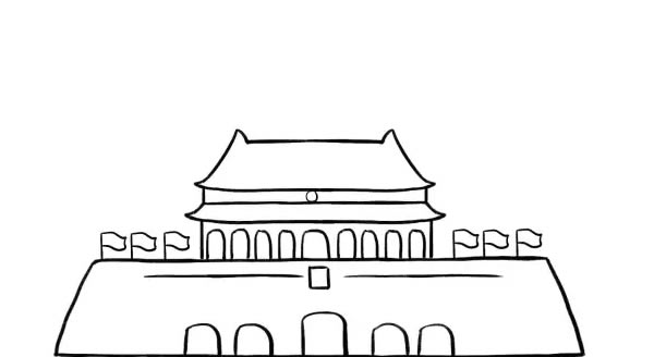 天安門(mén)兒童畫(huà)_國(guó)慶節(jié)北京天安門(mén)兒童簡(jiǎn)筆畫(huà)步驟畫(huà)法
