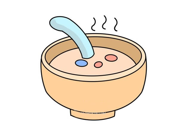 手繪一碗粥怎么畫？