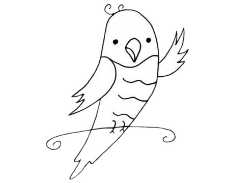卡通鸚鵡簡(jiǎn)筆畫(huà)圖片
