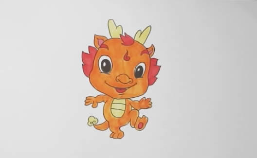 卡通小龍?jiān)趺串嫼喒P畫簡單漂亮