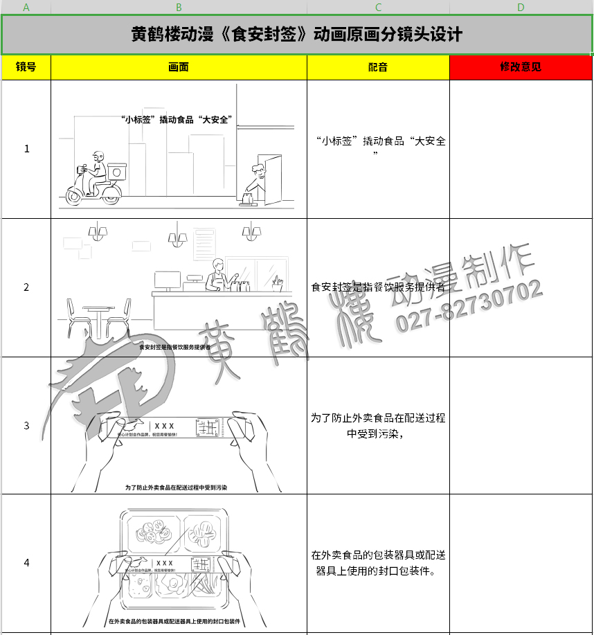 《食安封簽》動畫片制作線稿分鏡頭設(shè)計(jì)