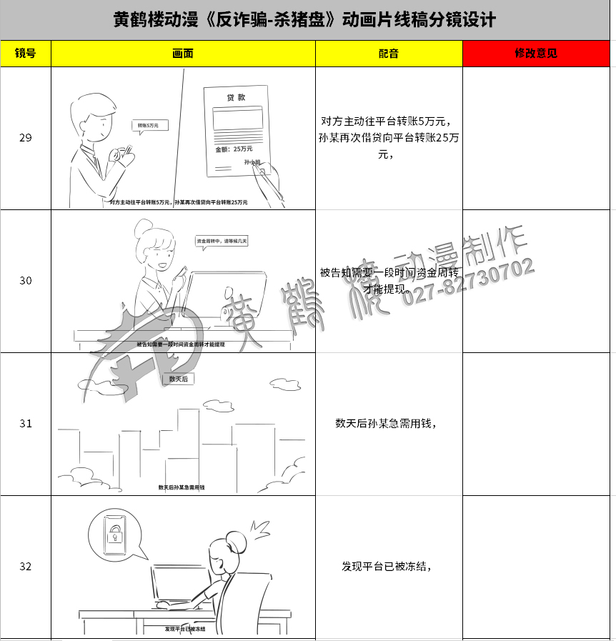 黃鶴樓動漫《反詐騙-殺豬盤》動畫片線稿分鏡設(shè)計(jì)29-32.jpg