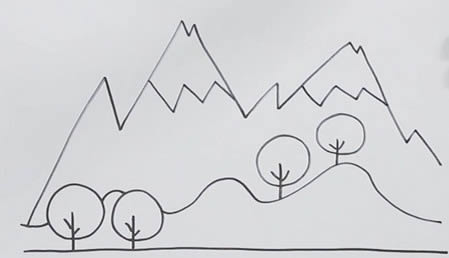 大山怎么畫好看又簡(jiǎn)單 大山簡(jiǎn)筆畫步驟圖片大全