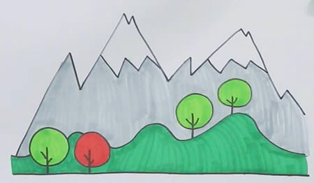 大山怎么畫好看又簡(jiǎn)單 大山簡(jiǎn)筆畫步驟圖片大全