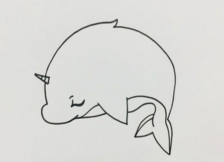 大魚(yú)海棠鯤簡(jiǎn)筆畫(huà)圖片帶顏色