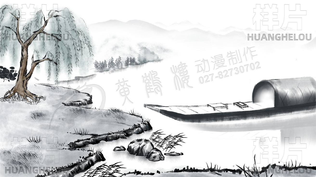 《小船靠岸》水墨動畫片場景分鏡頭設(shè)計.jpg