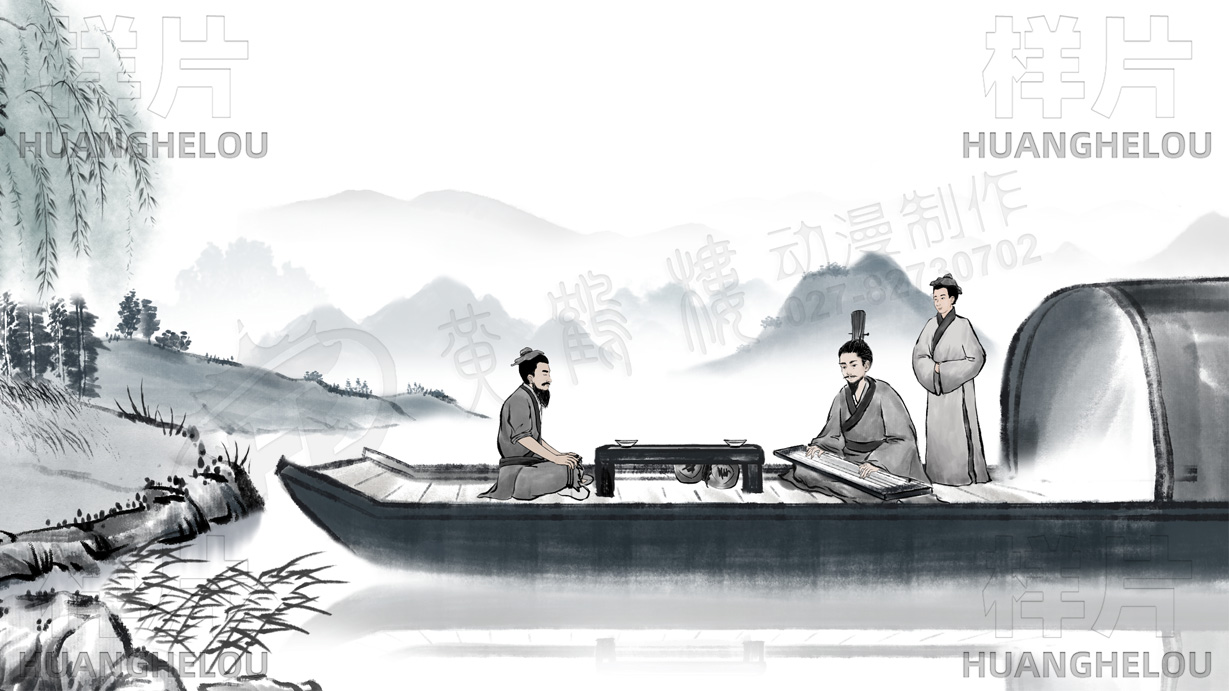 著名琴師伯牙邀請(qǐng)子期上船近身聽琴.jpg